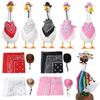 1set White Goose Decorative Set Garden Decoration Mexican Goose Clothing Set Mexican Design Polyester Vibrant 9 Styles