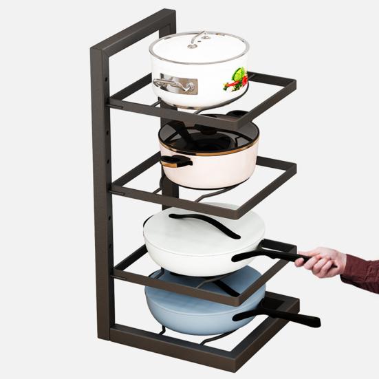 Полка для кастрюли, держатель для крышки кастрюли, нержавеющий, прочный, несущая нагрузку, регулируемая по высоте, универсальная стойка для крышки кастрюли, многофункциональный кухонный органайзер