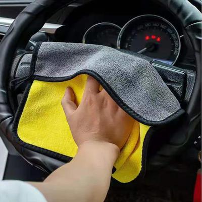 Полотенце из микрофибры для мытья автомобиля, впитывающее влагу, полотенце для сушки, двухслойные тряпки для мытья автомобиля, полотенце из микрофибры для мытья автомобиля
