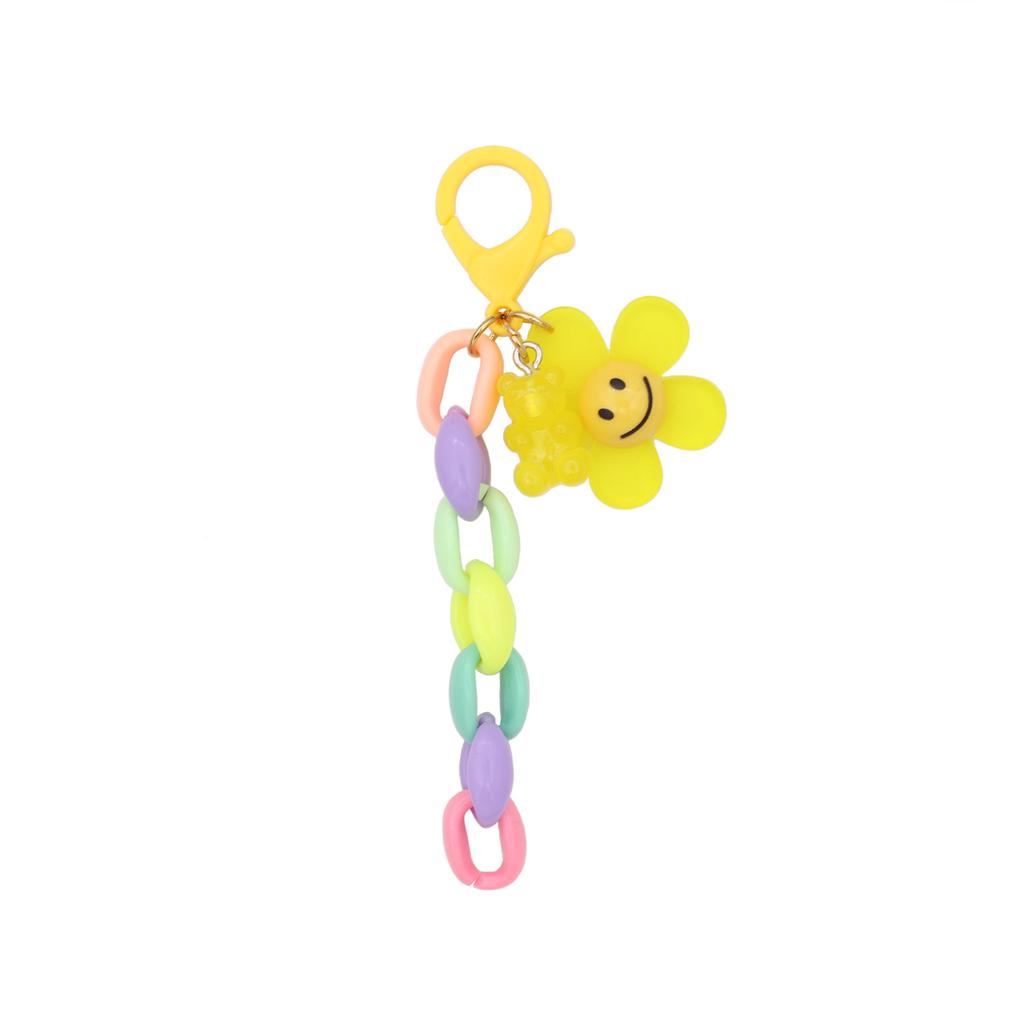 Новый мультяшный брелок для ключей Sun Flower с короткой подвеской, симпатичный цветной нейлоновый ремешок для сумки