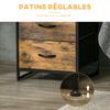 Bedside Table with 2 Drawers, Industrial Style Wood and Metal Storage Unit, 45 x 40 x 70.5 cm