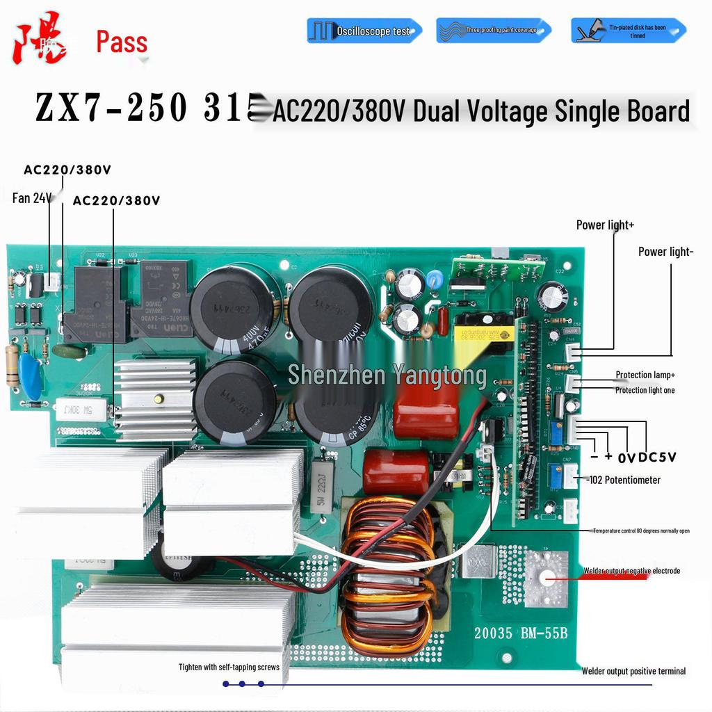 IGBT Single Board Welder ZX7250 315 Manual Welding Dual Power Source & Voltage Control