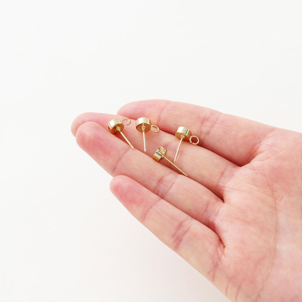 10 шт. Латунные серьги-гвоздики с покрытием под 14K/18K золота, крючки для сережек-колец для изготовления украшений, аксессуары для сережек DIY