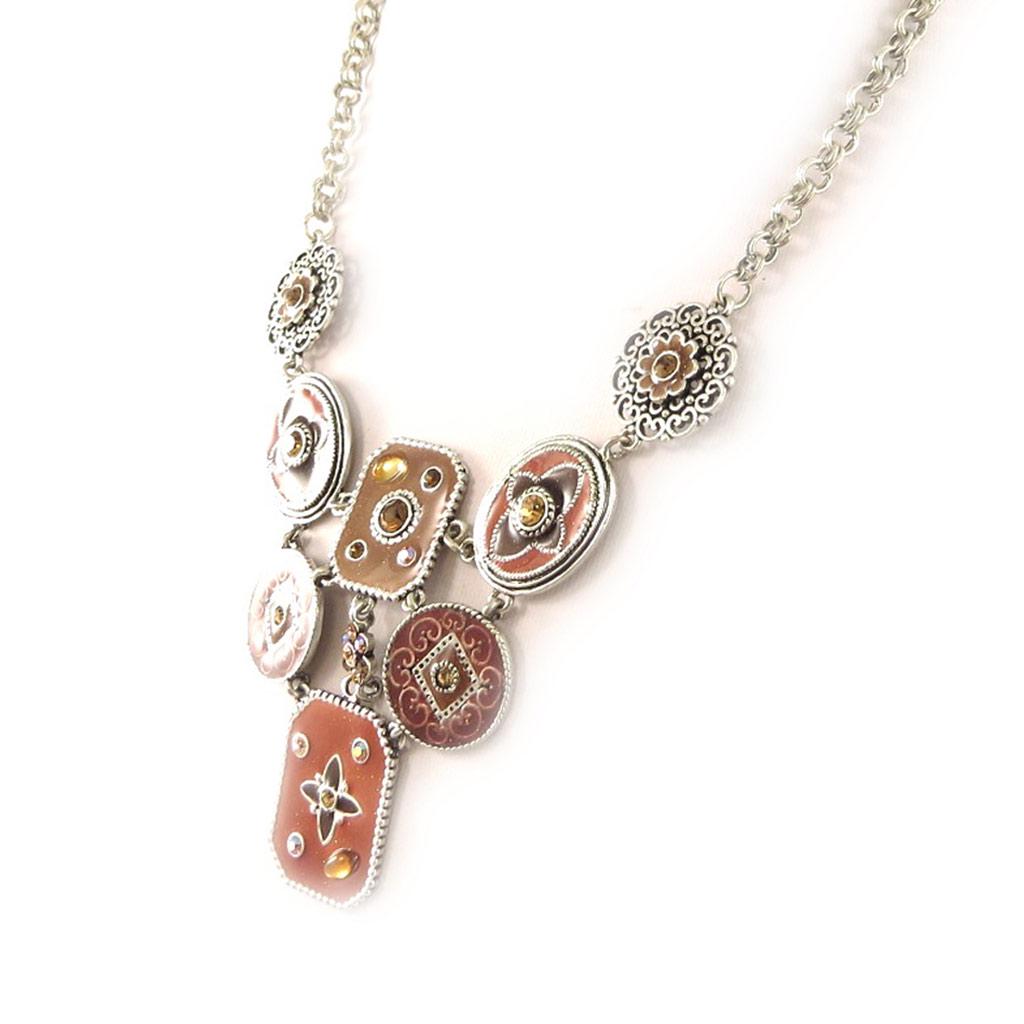 Les Trésors De Lily [C7667] - Mahogany 'Byzance' Designer Necklace