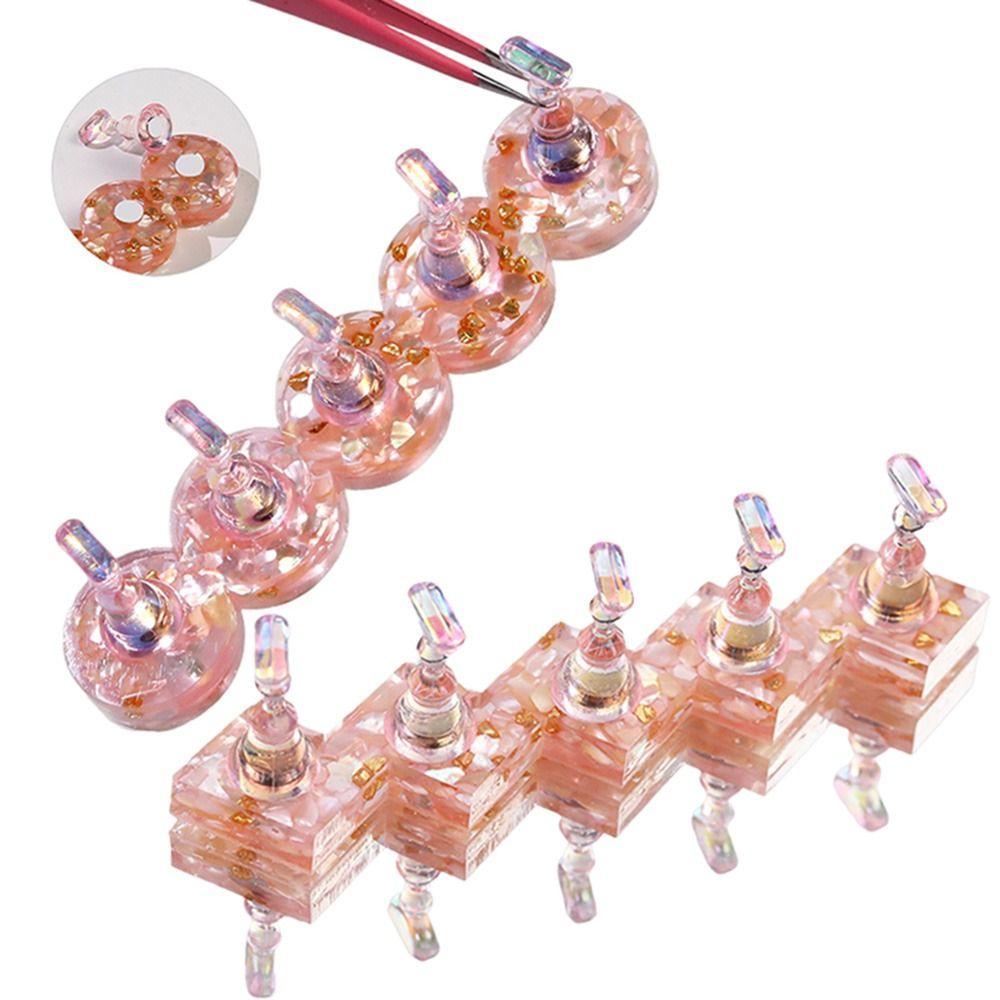 Многоразовая акриловая подставка для накладных ногтей Квадратное/Круглое основание Набор для демонстрации типсов для ногтей DIY Роспись