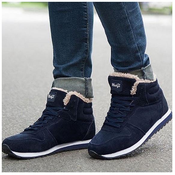 Мужские плюшевые ботинки с искусственным мехом