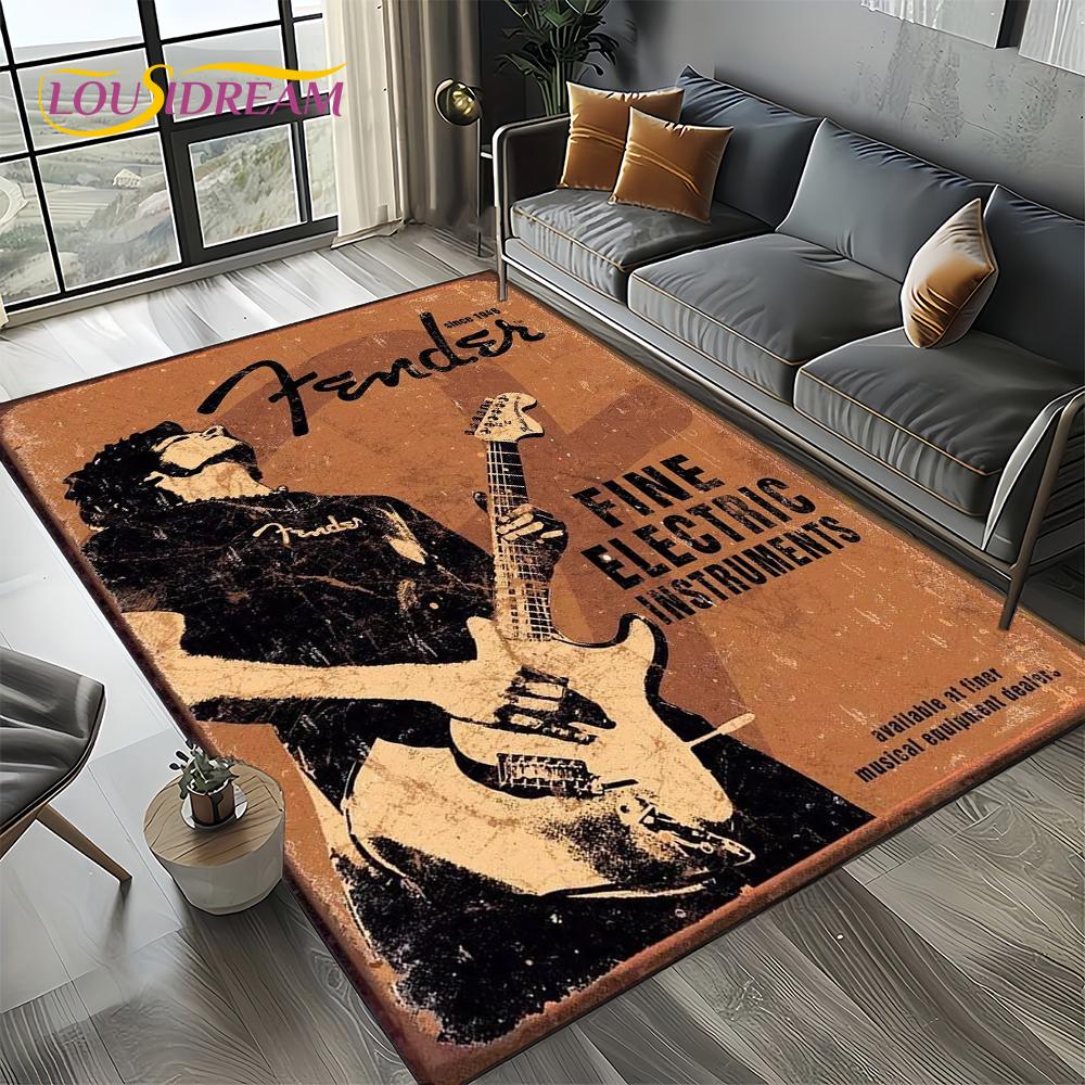 27 Стиль Новый Fender Ретро Гитарные Инструменты Музыка 3D Ковер Коврик для Гостиной Спальни Дома Украшение Дивана, Нескользящий Напольный Коврик