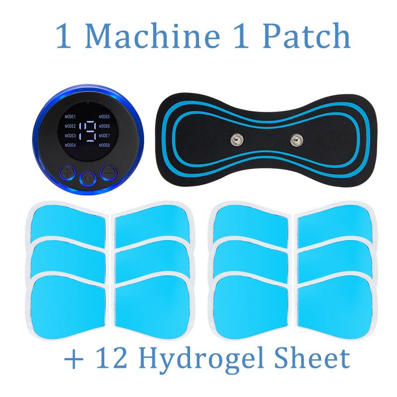 EMS Mini Electric Pulse Neck Masager LCD Display 8 Mode Cervical Massage Patch Muscle Pain Relief Tool Portable Body Massager
