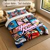 Custom Name Text Bedding 3Pcs Set,GTA 1 Duvet Cover 2 Pillowcases Soft Bed Linen For Gift