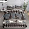 Комплект постельного белья в винтажном стиле Forest Stag Plaid King Queen Double Full Twin Single Size