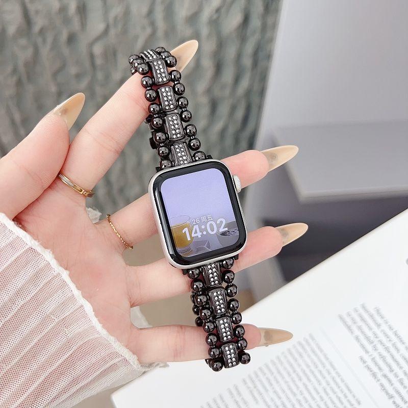 Металлический ремешок с бриллиантами для Apple Watch 38 40 41 44 42 46 49 мм Женский браслет Блестящий ремешок для часов из нержавеющей стали для iWatch S11 10 9 8
