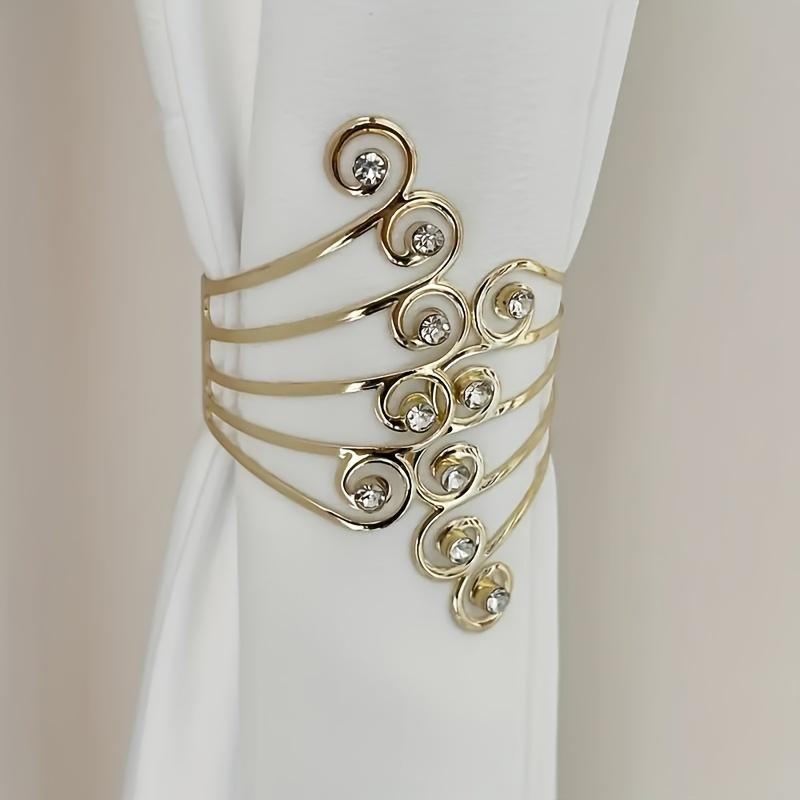 2 шт. элегантные подхваты для штор из сплава со стразами, простая установка, для спальни, ванной комнаты, гостиной, офиса, классический роскошный домашний декор