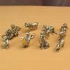 Brass Zodiac Miniature Animal Ornaments Figurines Vintage Desk Decoration Home Office Decoration Copper Statue Decor Crafts
