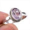 Natural Pink Amethyst Gemstone Handmade 925 Solid Silver Jewelry Ring S.6 c7P16