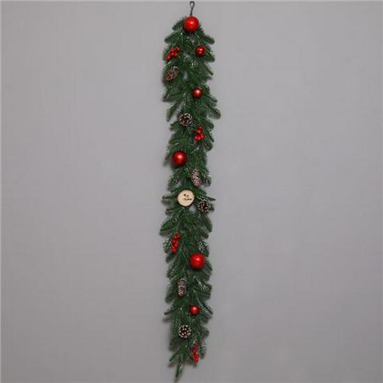 50CM Christmas Wreath & 2.7M Garland Set - Festive Door & Wall Decor