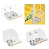 Bird Cage Feeder Clear Water Dispenser Parakeet Food Container Foraging Toy Interactive Parrot Bowl