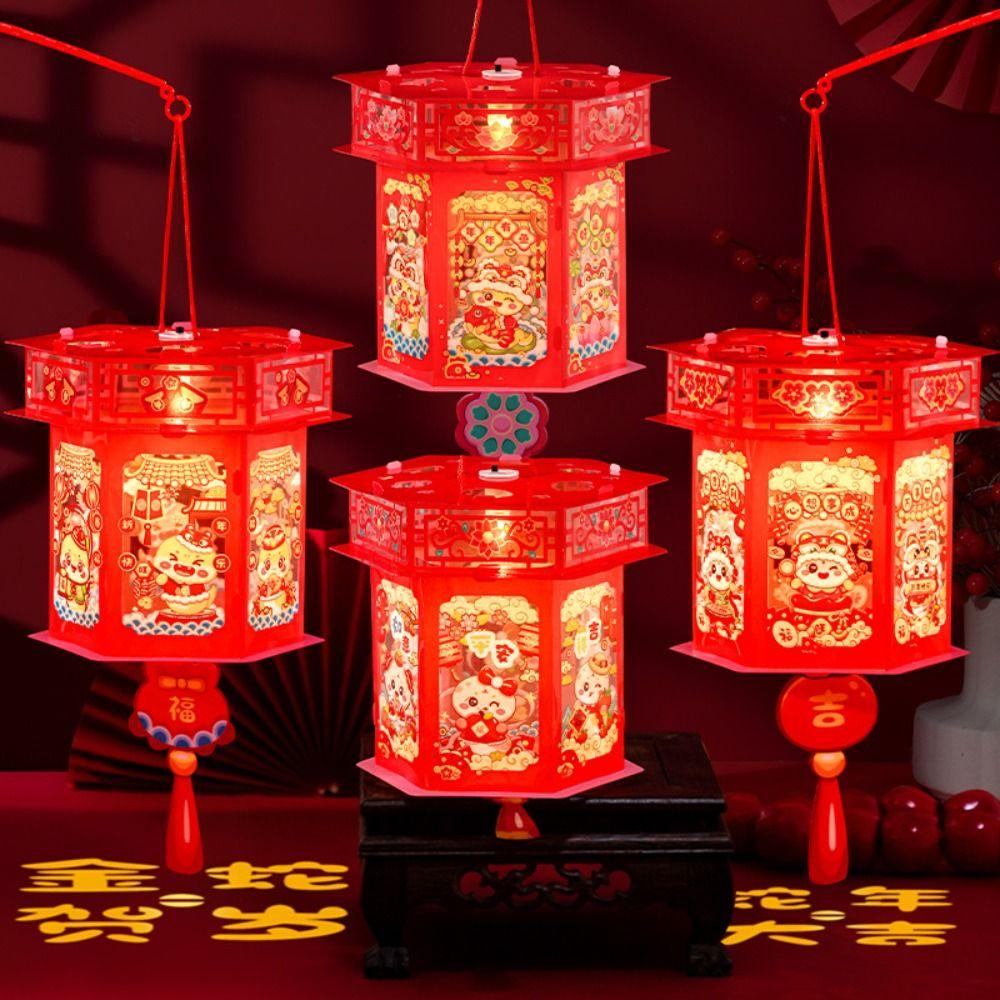 Мультфильм Новый год Светящийся Фонарь Традиционный Весенний Фестиваль Фонарь Детский Подарок