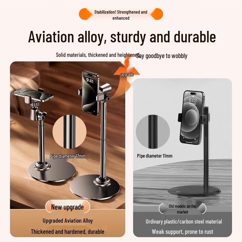 Retractable Portable Phone Holder Stand for Desk - Ideal for Watching, Photography, and Live Broadcasts.