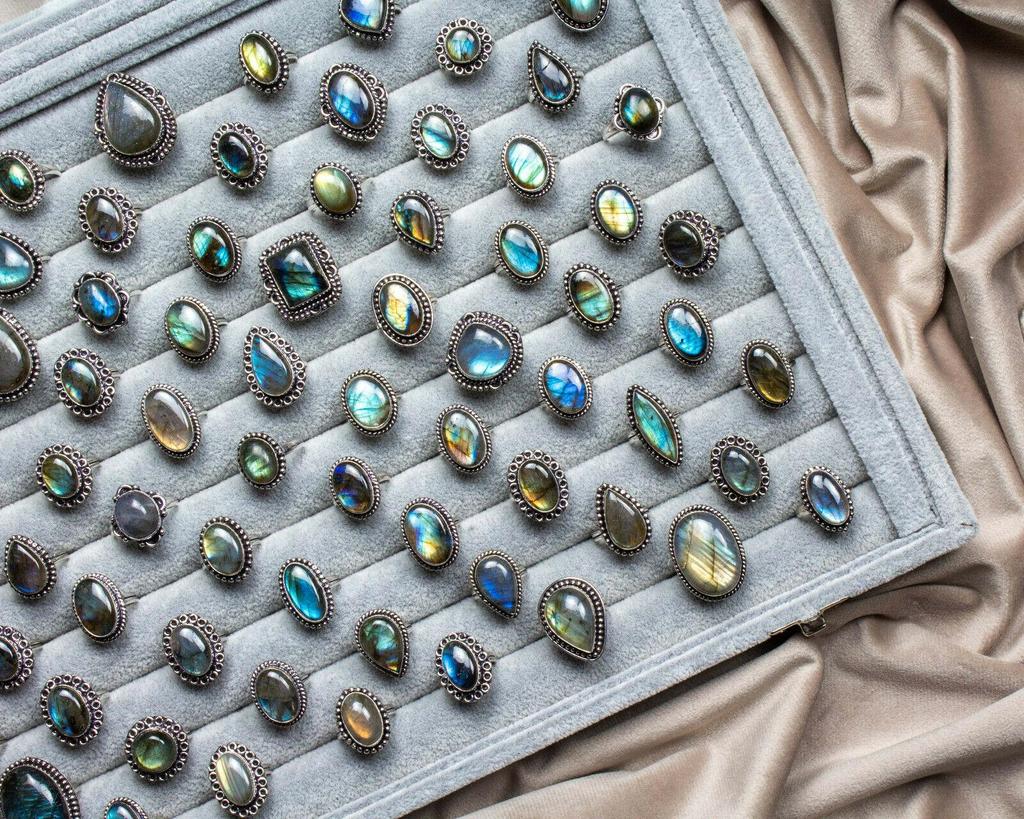 5 шт. Кольца с натуральными драгоценными камнями, винтажные кольца, Кольца ручной работы, Ювелирные изделия, 111