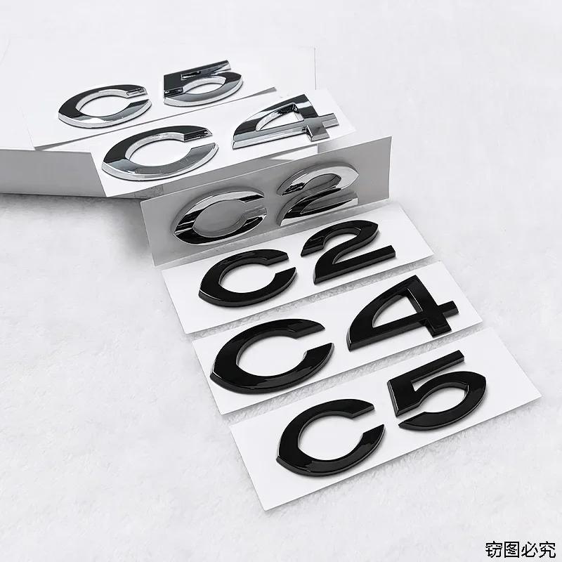 ABS 3D Sticker Styling for Citroen C2 C4 C5 Logo Car Rear Trunk Badge Auto Body Emblem Decals Auto Modified Accessories