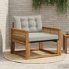 Outdoor Middle Sofa Solid Acacia Wood and Textilene Natural