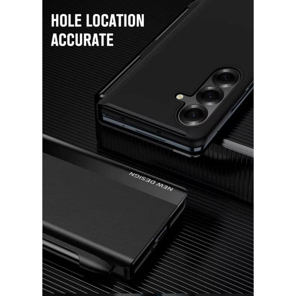 С S Pen для Samsung Galaxy Z Fold 7 6 5 4 3 Защитная крышка Роскошная кожаная подставка Магнитная адсорбция Полная крышка Чехол-кобура для телефона
