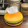 Burger Tissue Box Large Capacity Realistic Looking Hamburger Tissue Storage Box Decorative Paper Towel Dispenser Office
