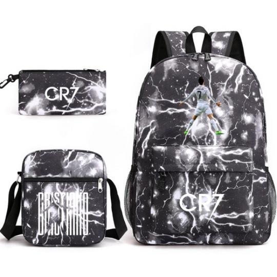 Youth Fashion Backpack Shoulder Bag Pencil Case Children'S Student School Bag 3-Piece Set