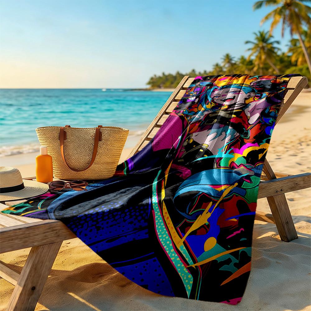 League of Legends Jinx soft beach towel Foldable summer vacation towel Fashion Lovers Spiritual Gift