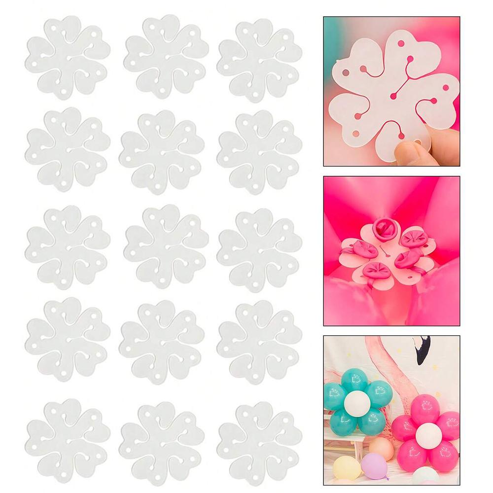 10Pcs Flower Shape Balloon Clips for Balloon Arch Plastic Balloon Connector for Birthday Wedding Valentine's Day Party Decor