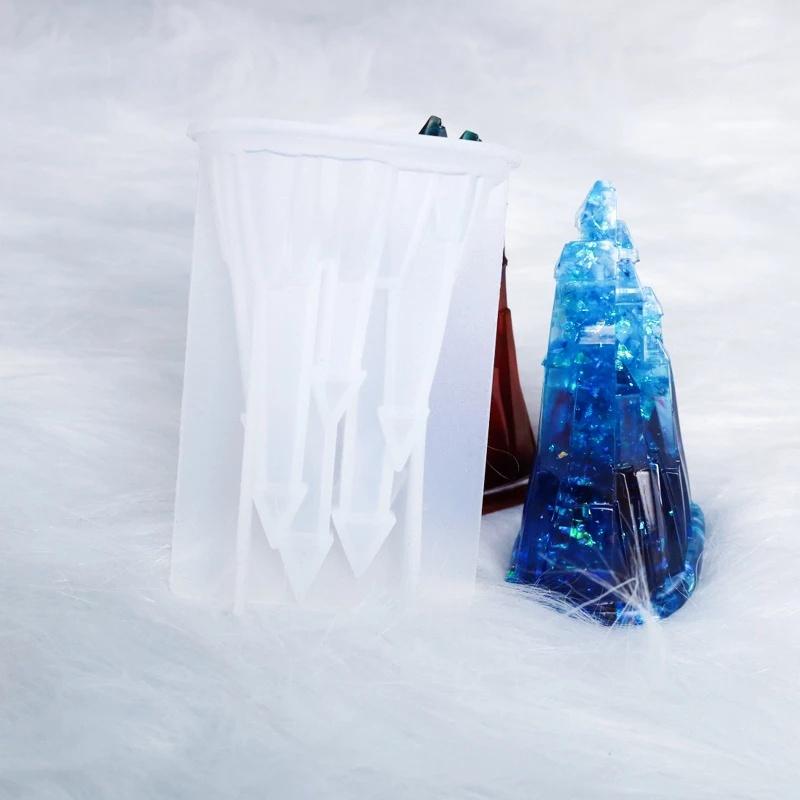 New DIY Resin Crystal Epoxy 3D Three-dimensional Castle Silicone Mold Castle Manual Decoration