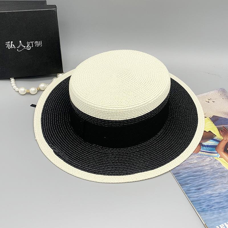Сетчатая красная соломенная шляпа женская, летняя ретро британская шляпа с плоским цилиндром, корейское издание, маленькая пляжная шляпа свежего цвета с солнцезащитным козырьком, женская шляпа