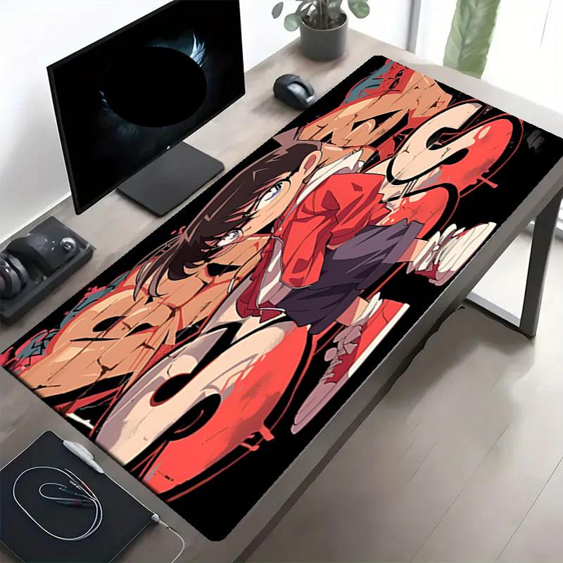 Detective Conan Print Mouse Pad, Anti‑Slip Desktop keyboard Mat, for PC Laptop Gaming Working Daily Use, Cool Festival Surprise Gift