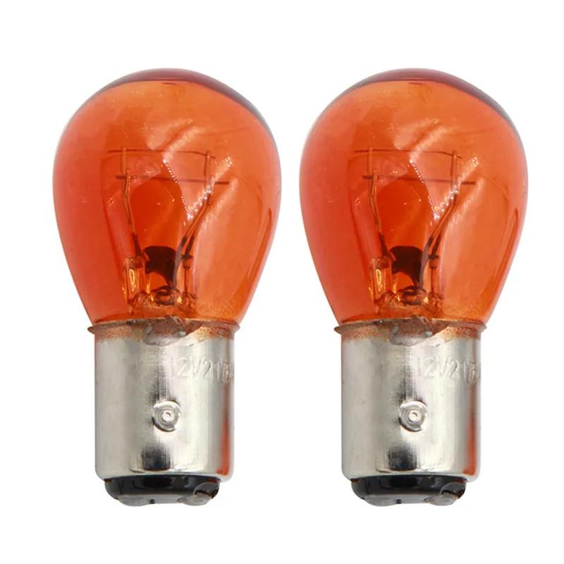 10 шт. DC12V 380 BAY15D 1157 21/5 Вт натуральное белое стекло двойная нить накаливания теплый белый автомобильный DRL стоп-сигнал галогенная лампа