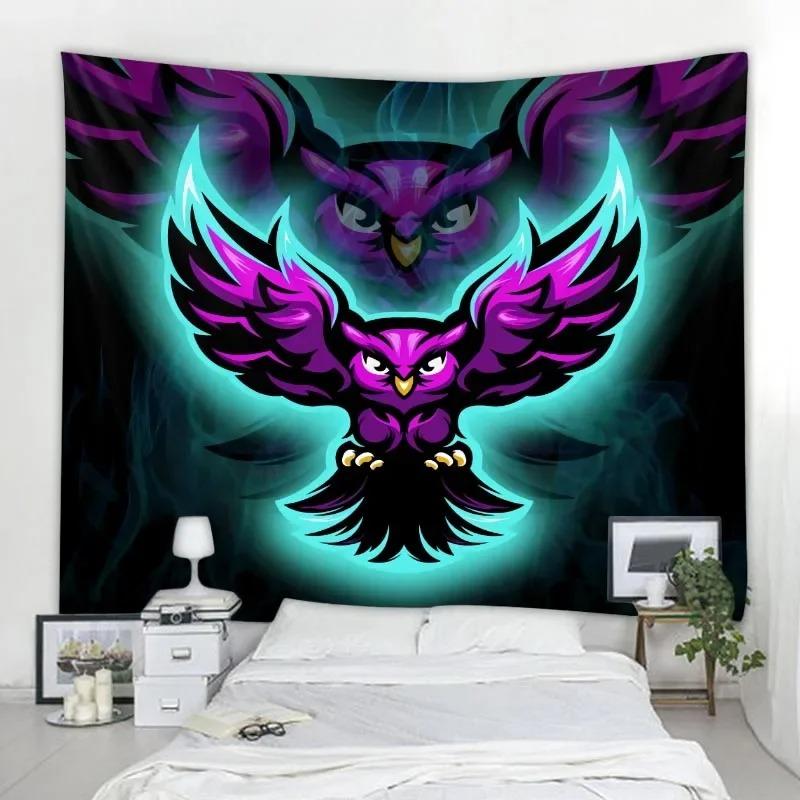 Креативный декоративный гобелен с совой, украшение для офиса, гостиной, настенный гобелен для дома