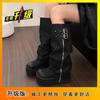 But Knee Knight Boots, Small Thick-soled Heightened Trousers, Long Boots, Autumn New Models, Thin Western Cowboy Boots for Women