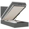 Cadre de lit avec matelas - 80x200 cm - Gris foncé - Rangement sous le lit - Mécanisme de levage hydraulique