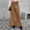 Spring and Autumn Women's Pant Solid Colour Tie High Waist Straight Leg Wide Leg Pants Simple Premium Trousers