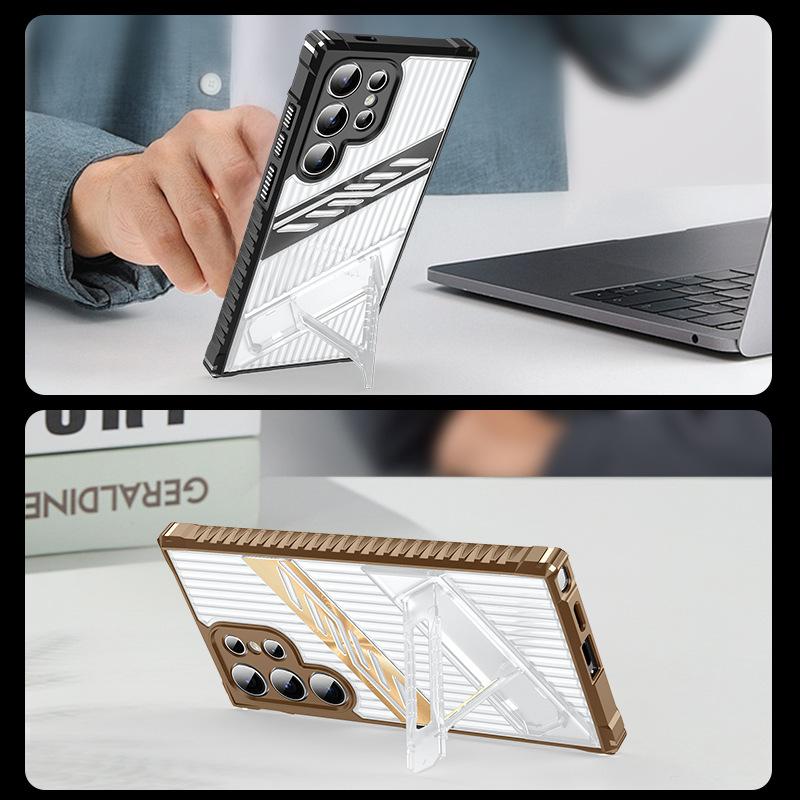 Чехол для мобильного телефона Samsung S25 Ultra Stealth Bracket, подходит для S24PLUS, противоударный чехол с защитой четырех углов, S23 Battle Shadow