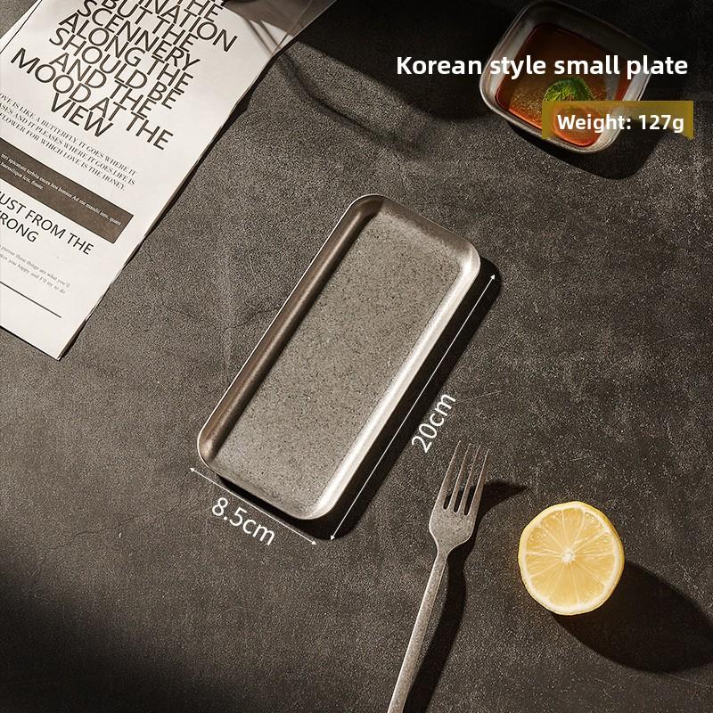 Ins Korean Plateins, Stainless Steel Rectangular Plate Cafe Cake Dessert Plate Storage Trays,Home Kitchen Storage Table Dish