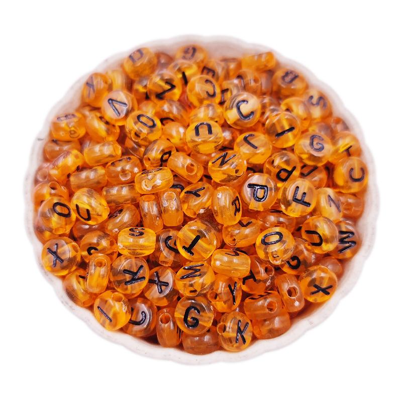 100 шт. 7 мм бусины с буквами алфавита акриловые бусины смешанные буквы квадратные свободные для изготовления ювелирных изделий браслет ожерелье прозрачный DIY