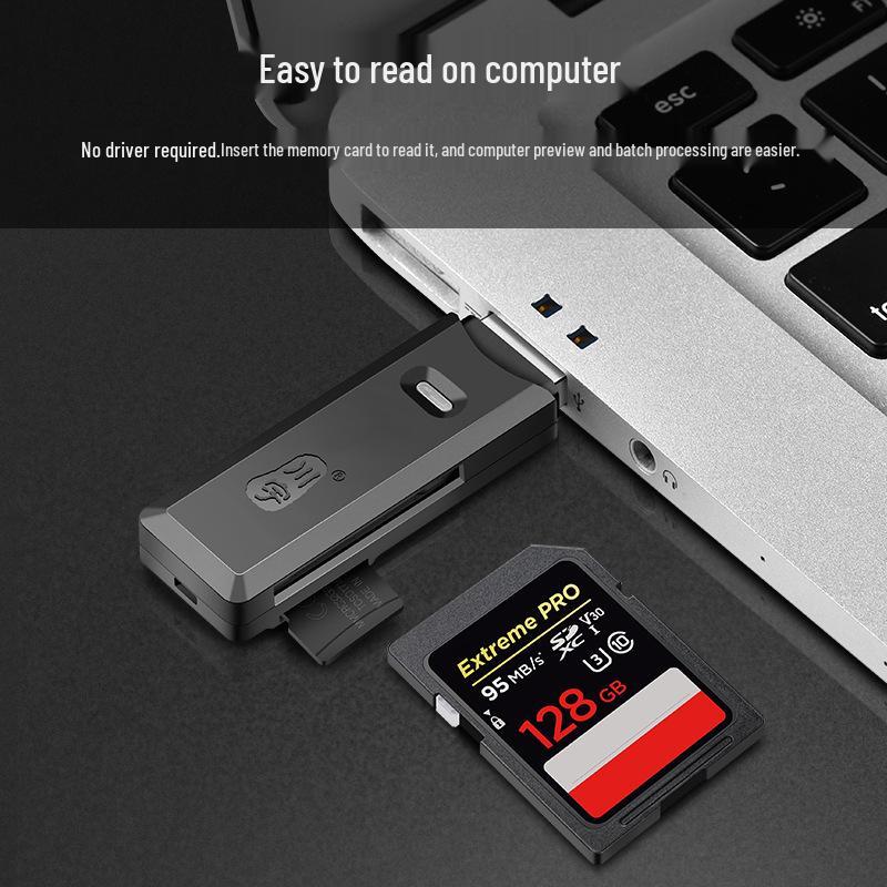 Картридер Kawuyu C296 USB 2.0 с двумя слотами для карт TF/SD, поддерживает 2 ТБ