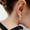 Huitan Geometric Hoop Earrings for Women Metal Color Fashion Contracted Girls Ear Piercing Earrings Modern Jewelry