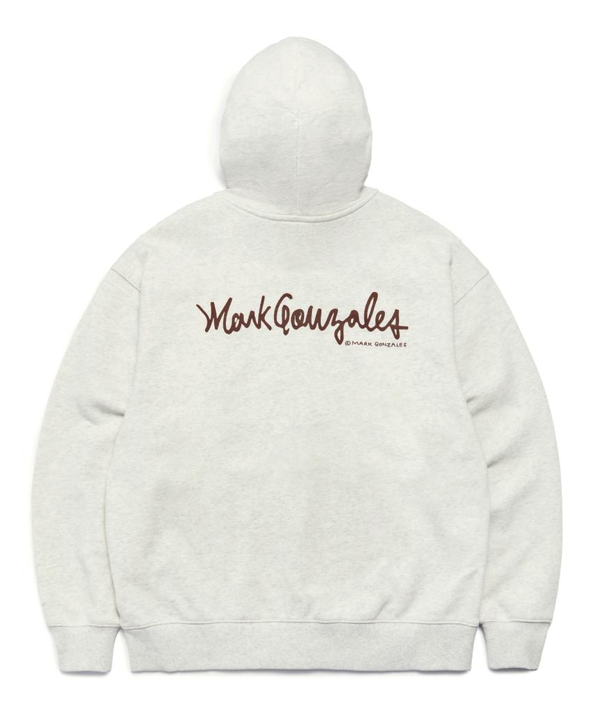Mark Gonzales Толстовка с молнией и логотипом Wappen Og - Овсяный