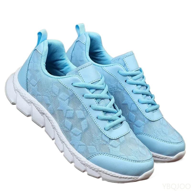 Fashion Women Casual Sneakers 2025 Fashion Comfortable Sports Shoes Women Lace-up Mesh Breathable Women Outdoor Soft Soles Running Shoes