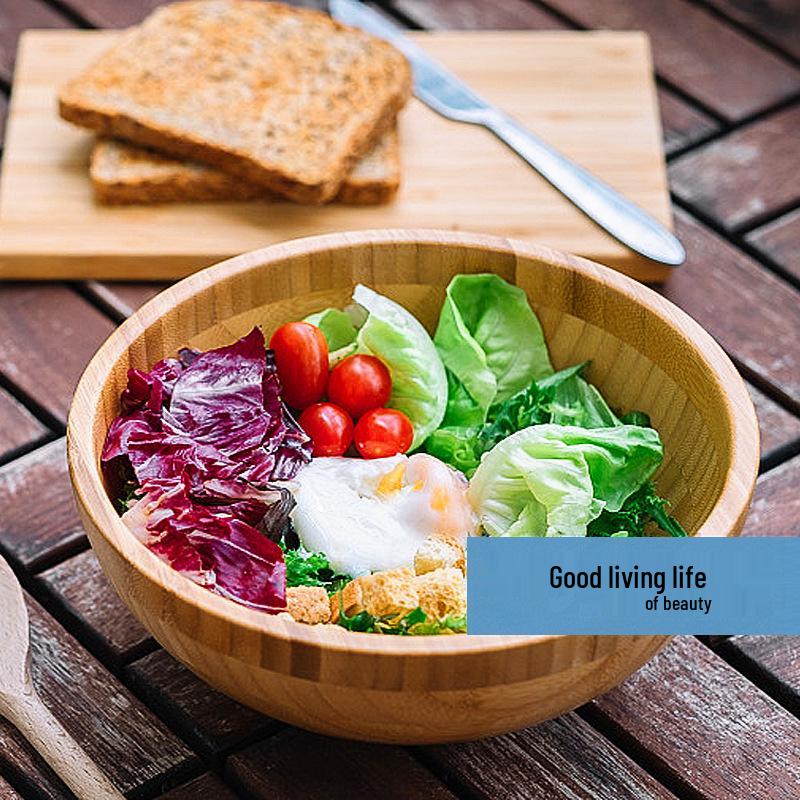 Креативная бамбуковая деревянная миска для салата и фруктов для дома и ресторанов