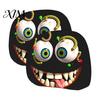 Decorative Car Headrest Covers 2Pcs Spooky Covers, Cartoon Evil Face Auto Seat Vehicle Interior Upgrades Protectors, Elastic Protectors