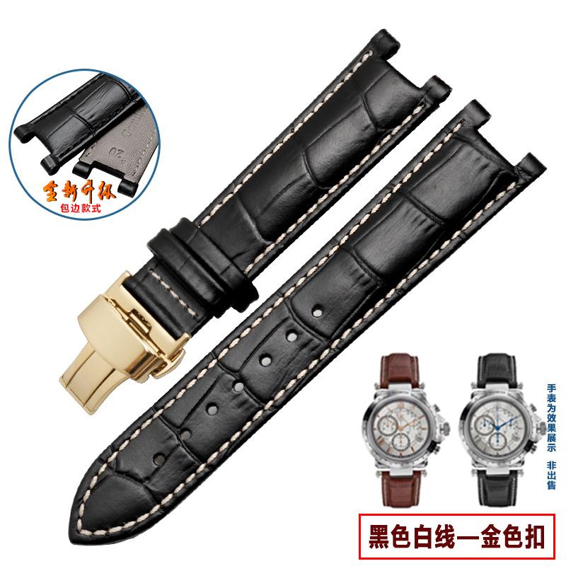 Кожаный ремешок верхнего слоя с тиснением под крокодила из коровьей кожи для YA133309 Gales 20*11 мм 22*13 мм Ремешок для часов Черный Коричневый Мужские аксессуары