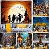 Mysterious Pumpkin Haunted Tapestry Halloween Decor Wall Hanging Home Decor Tapestry Living Room Room Wall Decor Backdrop