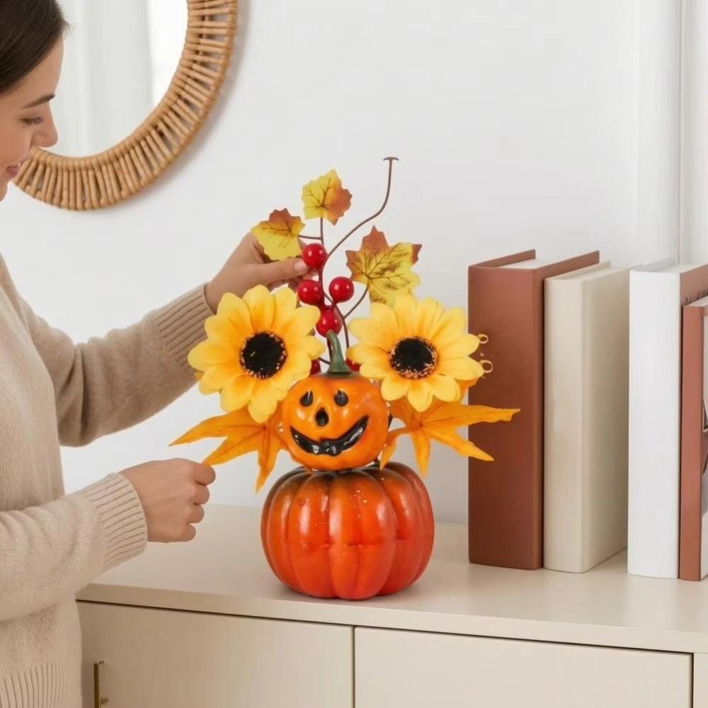 Simulation Pumpkin Sunflower Figure Maple Leaf Pumpkin Sunflower Model Harvest Festival Decor